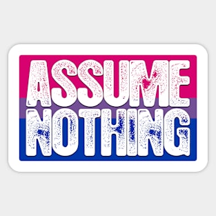 Assume Nothing Bisexual Pride Flag Sticker